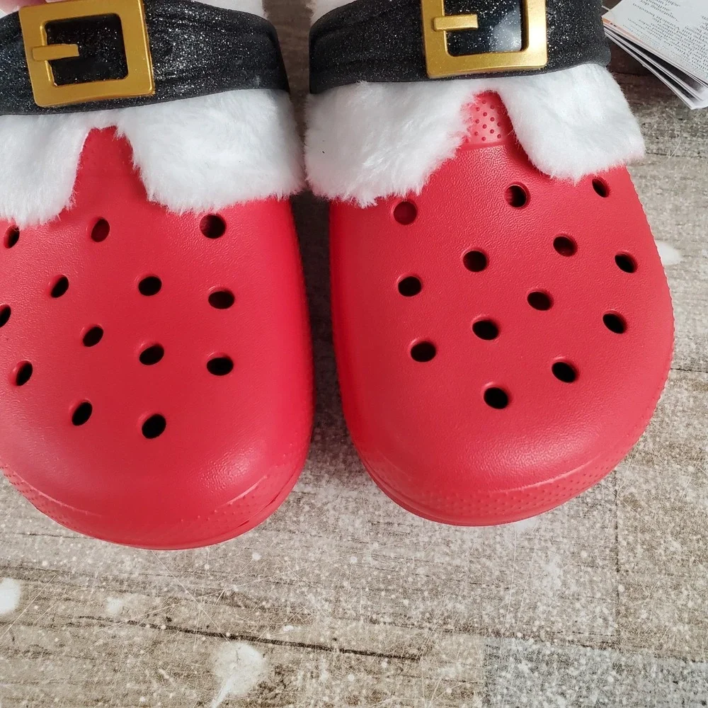 Crocs Classic Lined Santa Clogs Sz C5 5 Childrens Sandals Christmas Holiday‎